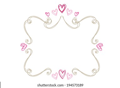 vector frame border with hearts