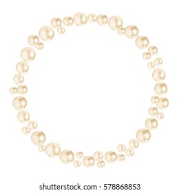 vector frame, border of pearls. Place for text