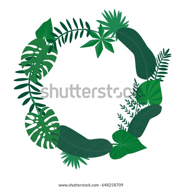 Download Vector Frame Border Tropical Leaves Blank 스톡 벡터(로열티 프리 ...