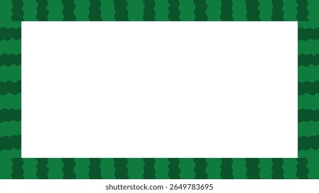 Borda de quadro vetorial com listras de casca verde melancia em fundo transparente