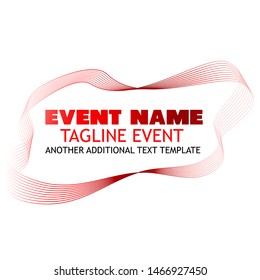 Vector, Frame or borderline Abstract Gradual Wave Red and White to Transparent 8 Wave Line for Element Design of Certificate, Banner, Backdrop, Cover, indonesia independence day celebration etc