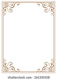 vector frame with brown patterns on a white background