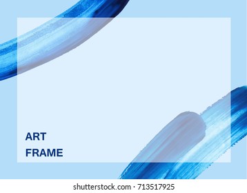 Vector frame with brush stroke. Modern background with place for text. Design for commercial, advertisement, sale, information, brochure cover, banner, card.
