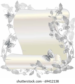 vector frame with butterflies