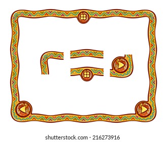 Vector frame with buttons (next, back, menu)