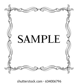 Vector frame. Calligraphic design element