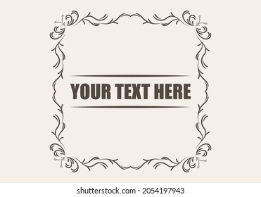 Vector frame. Calligraphic design vector elements