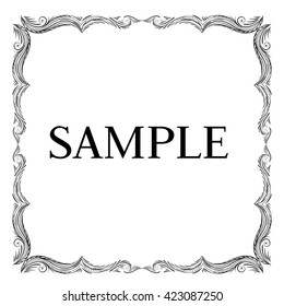 Vector frame. Calligraphic design elements