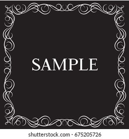 Vector frame. Calligraphic design elements
