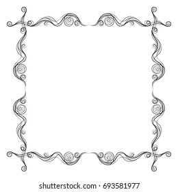 Vector frame. Calligraphic design elements