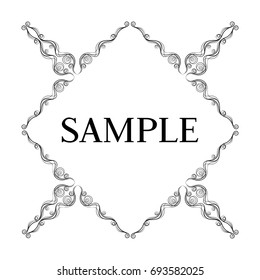 Vector frame. Calligraphic design elements