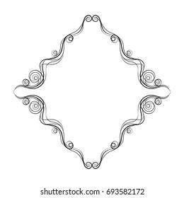 Vector frame. Calligraphic design elements