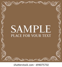 Vector frame. Calligraphic design elements