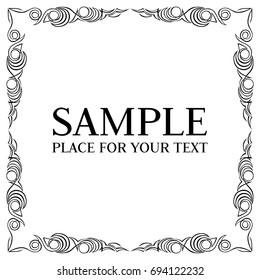 Vector frame. Calligraphic design elements