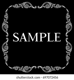 Vector frame. Calligraphic design elements