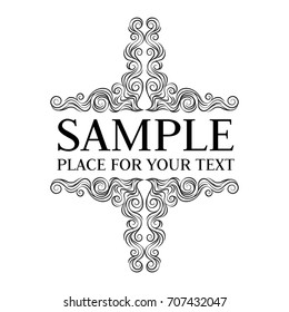 Vector frame. Calligraphic design elements