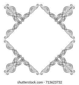 Vector frame. Calligraphic design elements