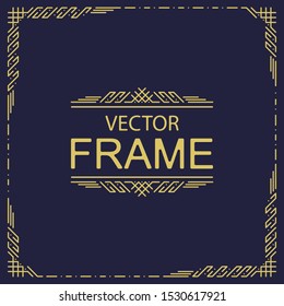 vector frame card template geometric line style for traditional event, party, menu restaurant, wedding invitation, christmas greeting card, sale banner, ethnical cafe. Arabic border. 10 eps