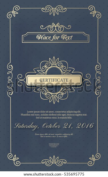 Vector Frame Certificate Background Design Template Stock Vector ...