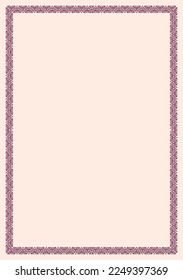 Marco vectorial para certificado, membrete, invitación. Marco vectorial vintage.