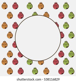 Vector frame with Christmas balls. The idea for the New Year. It can be used to design websites, postcards, etc.