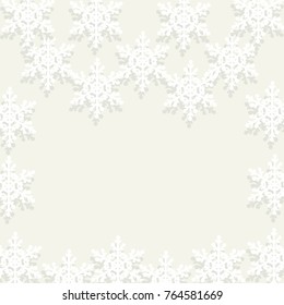Vector of frame for Christmas greeting or invitation card with snowflakes.New year design.Space for text

