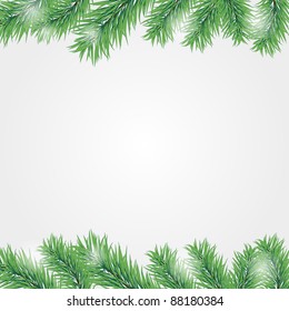 Vector frame with Christmas tree branch. eps10