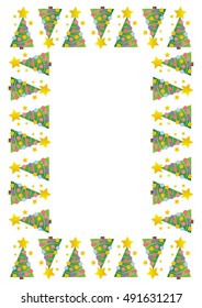 Vector frame of Christmas trees