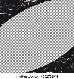 Vector Frame. circle for image. distress texture . Grunge Black and White border picture .