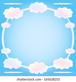 Vector frame from clouds