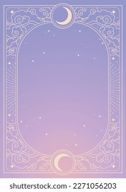 Vector frame with clouds. Romantic pink background