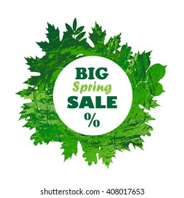 vector frame with colored spring leaves