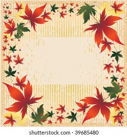 Vector frame with colorful Autumn Leafs. Thanksgiving (From my "Floral collection")