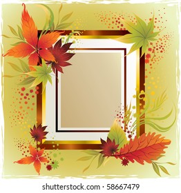Vector frame with colorful autumn leafs. Thanksgiving (from my big "Natural collection")