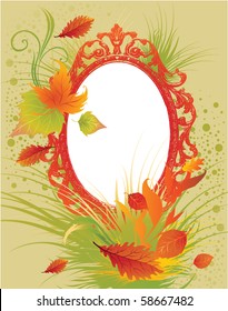 Vector frame with colorful autumn leafs. Thanksgiving (from my big "Natural collection")