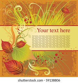 Vector frame with colorful autumn leafs. Thanksgiving (from my big "Natural collection")