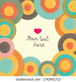 Vector frame with colorful decorative polka dots.Trendy style with copy space for text  design templates for social media stories,wallpapers,banners,posters.