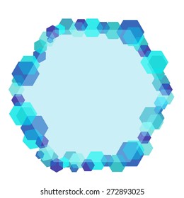 vector frame from colorful hexagons with mix colors
