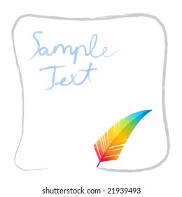 Vector Frame with Colorful Pen
