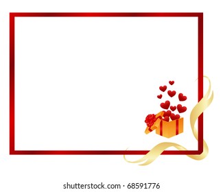 The vector frame contains the image of valentines background.