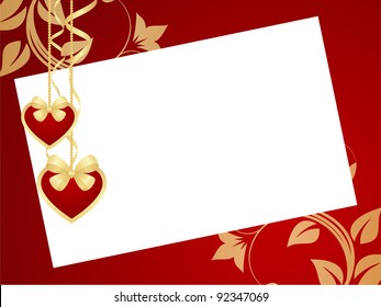The vector frame contains the image of valentines background.