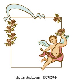 Vector frame with Cupid