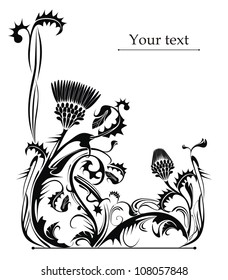 vector frame decorated with thistle