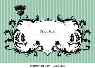 vector frame decorated with thistle