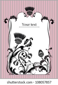 vector frame decorated with thistle