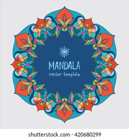 vector frame decorative mandala multicolored