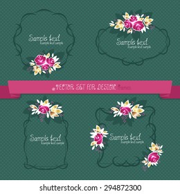 The vector frame for design. Rose Folk. 
