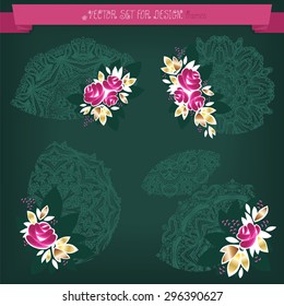 The vector frame for design. Rose Folk.
