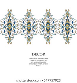 Vector  frame  for design template.  Golden floral borders. Ornate  decor 
 for save the date, birthday, greeting card, wedding invitation, leaflet, poster, certificate, thank you message.