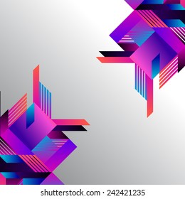 vector frame with diagonal shapes. place for text. geometric style